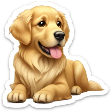 golden retriever con alas de mariposa sticker
