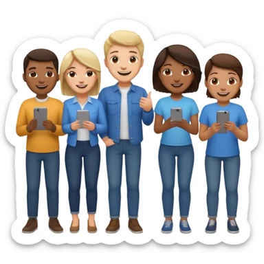 Group of five coworkers no formal dress sticker