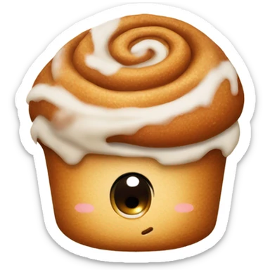 a single cute cinnamon bunemoji
 sticker