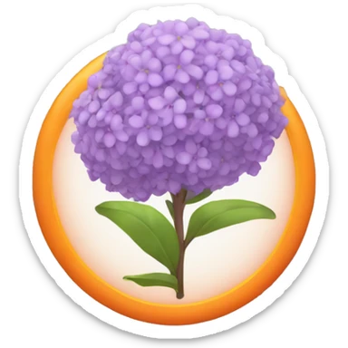 lilac and orange event badge sticker