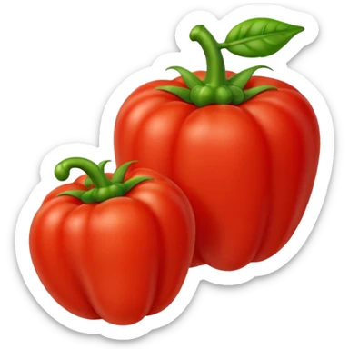 Tomato and bell pepper together sticker