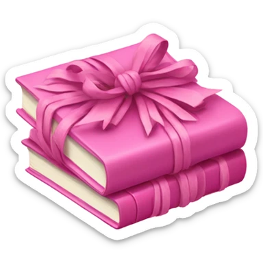 Pink Books stacked up and tied together by a pink bow sticker