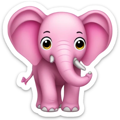Pink elephant sticker