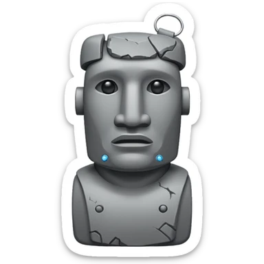 Un moai con una ceja levantada sticker