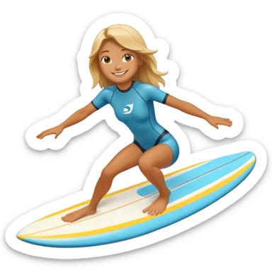 Surfer girl on the board sticker