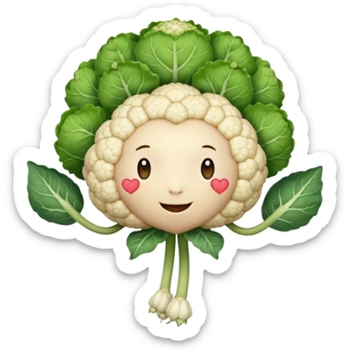 Polliflower.  It is a cauliflower floret with skinny arms and legs and a heart. sticker