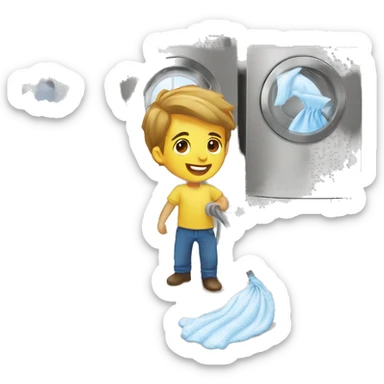 washing floors sticker