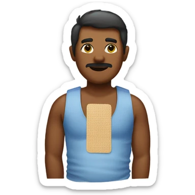 man bandaid on both nipples sticker