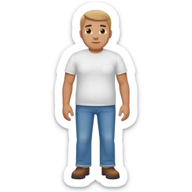 tall, stocky man wearing T-shirt and jeans sticker