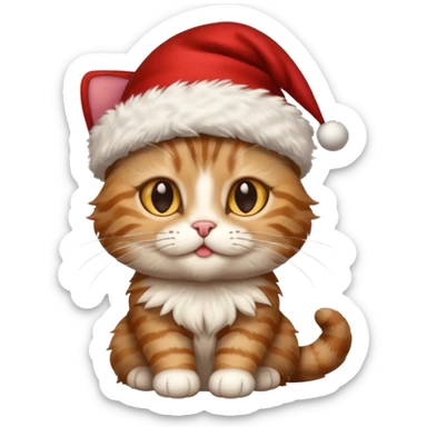 кіт в новорічнной шляпці sticker