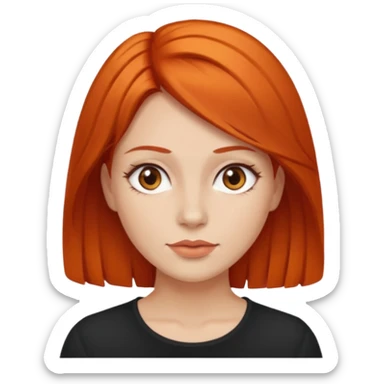 hazme la mima mujer del pelo naranja pero el color del pelo mas oscuro sticker