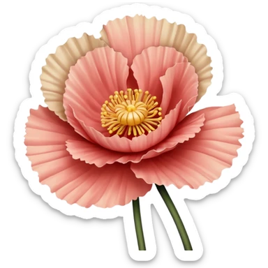 Carnation poppy beige light rose sticker