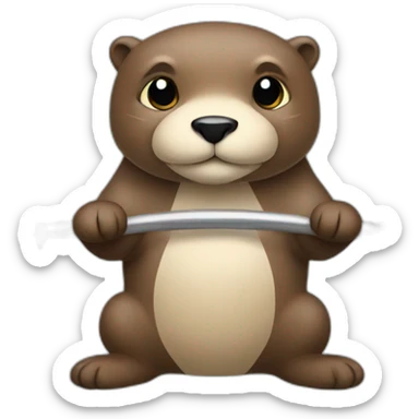 training otter with weights sticker