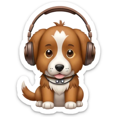 Dog with headphones  sticker