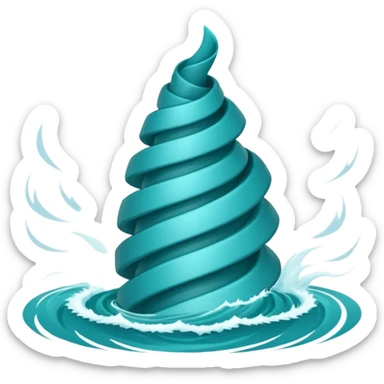 Swirling tornado coming out of the water mark the colur teal sticker