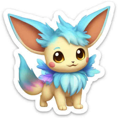 Colorful Kawaii Eeveelution-Cute-Pokémon-fusion full body sticker