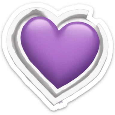 Un corazón lila con el la letra m dentro sticker