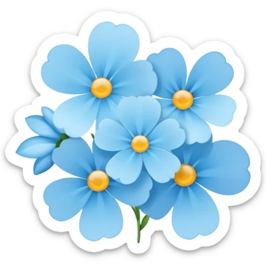 light blue flowers  sticker