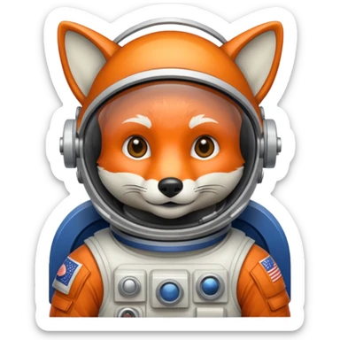 fox astronaut sticker