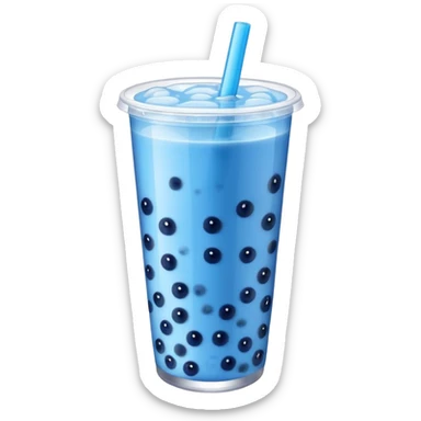 blue bubble tea sticker
