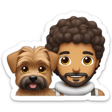 Bearded latino with a Yorkie dog sticker