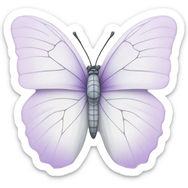 Lilac white butterfly  sticker