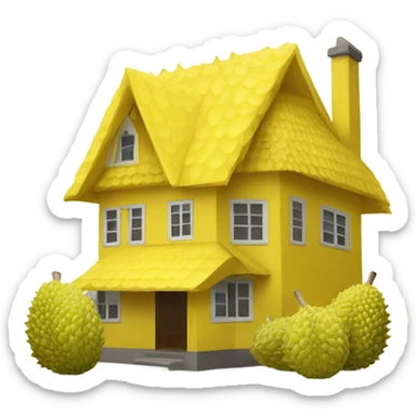 Yellow house made of durian sticker