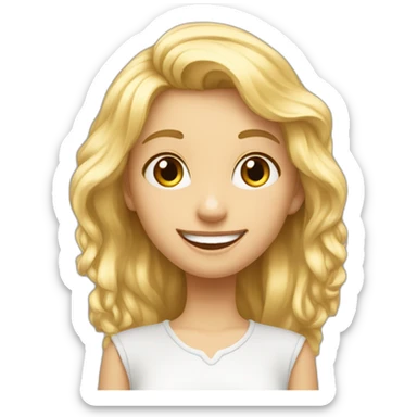 uen fille blonde avec des ailes dans le dos et un jolie sourire sticker