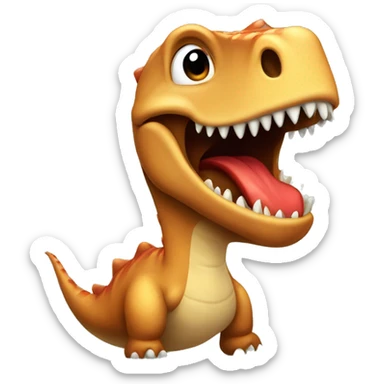 Un dinosaurio lanzando un beso, mientras tiene un moño en su cabeza sticker