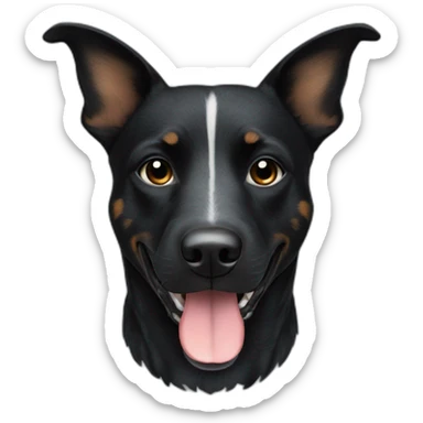 all black cattle dog sticker