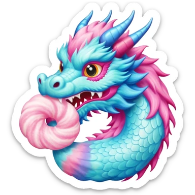 Chinese dragon-shaped cotton candy art sticker