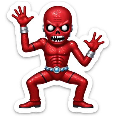 iron maiden monster eddie elegante glamour sparkle dance sticker