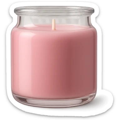 pink candle in a glass jar, elegant sticker