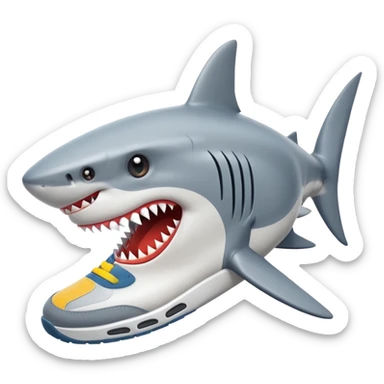 tiburón con zapatillas  sticker