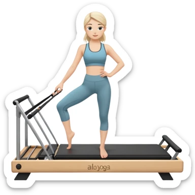 pilates reformer girl with alo clothes  sticker