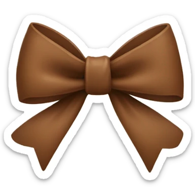 Single brown bow sticker