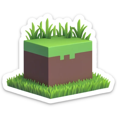 Minecraft grass block sticker