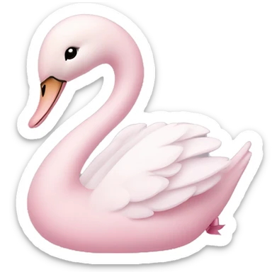 Pastel pink swan with light pink bow sticker