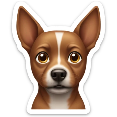 Small brown dog with pointy ears sticker