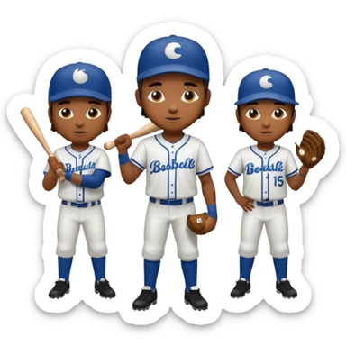 amigos jugando baseball solo hombres de un solo color  sticker