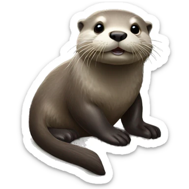 Otter with a rock sticker