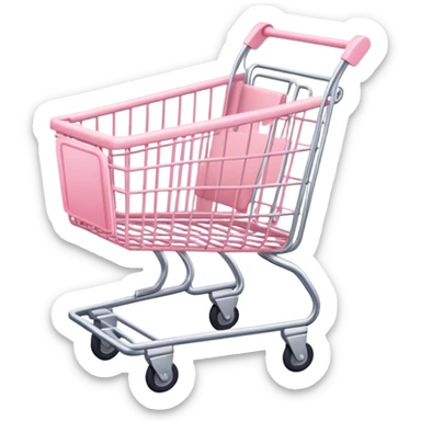 Pale pink empty shopping cart sticker
