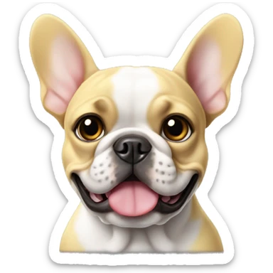 French bulldog Yellow with one ear down sticker