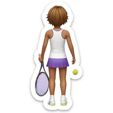 tennis player's back symmetric sticker