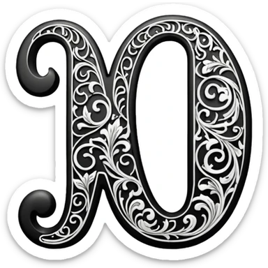 pen drawing decorative letters sticker