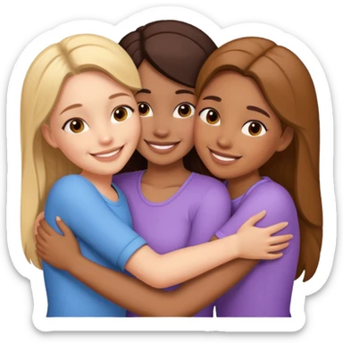 Girls hugging each other sticker