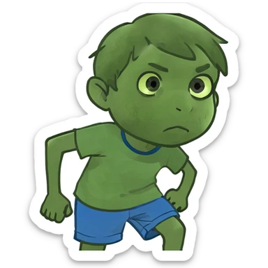 A 11 year old boy with blonde hair and blue eyes sticker