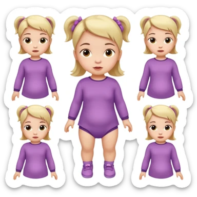 Baby Girl, Different Pose, different outfit, single Baby Girl only. sticker