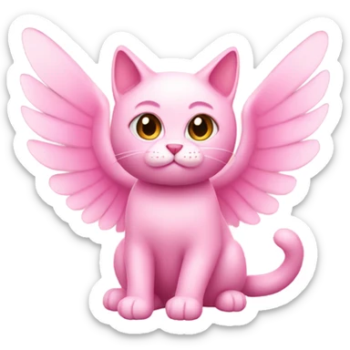 pink cat with wings sticker