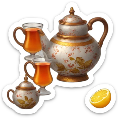 turkish tea set sticker